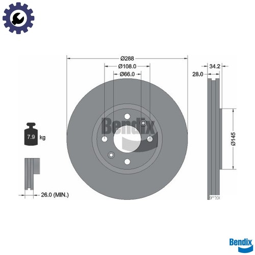 Brake disc bds1286 for - brake,