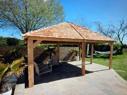 Oak and cedar gazebo x - gazebo,, 5m