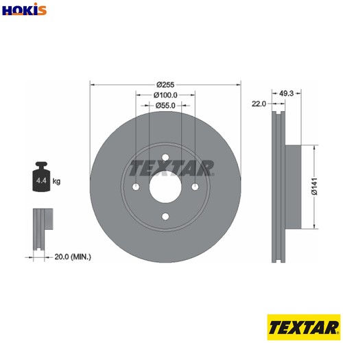 Brake disc 92226300 for - brake,