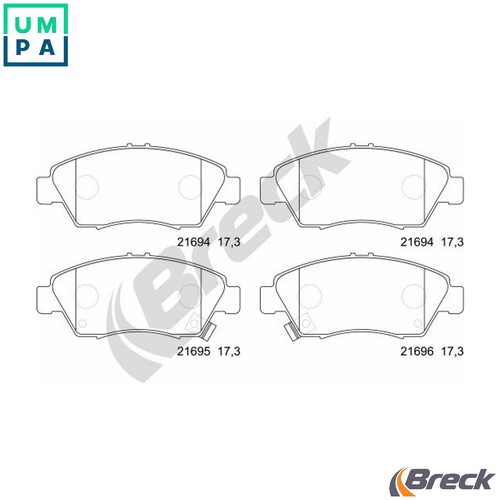 Brake pad set disc - brake, 21694